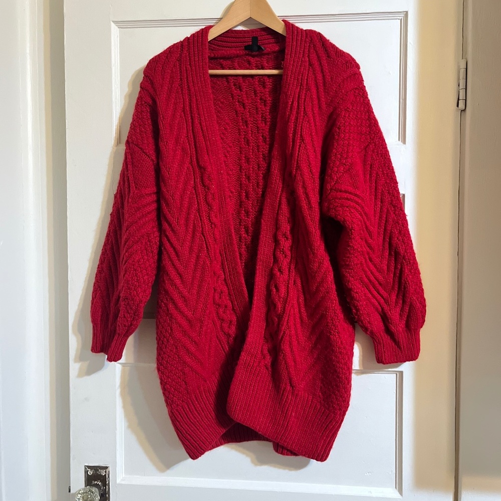 Very cozy red cardigan